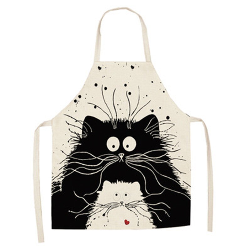 Cute Cat Print Kitchen Apron