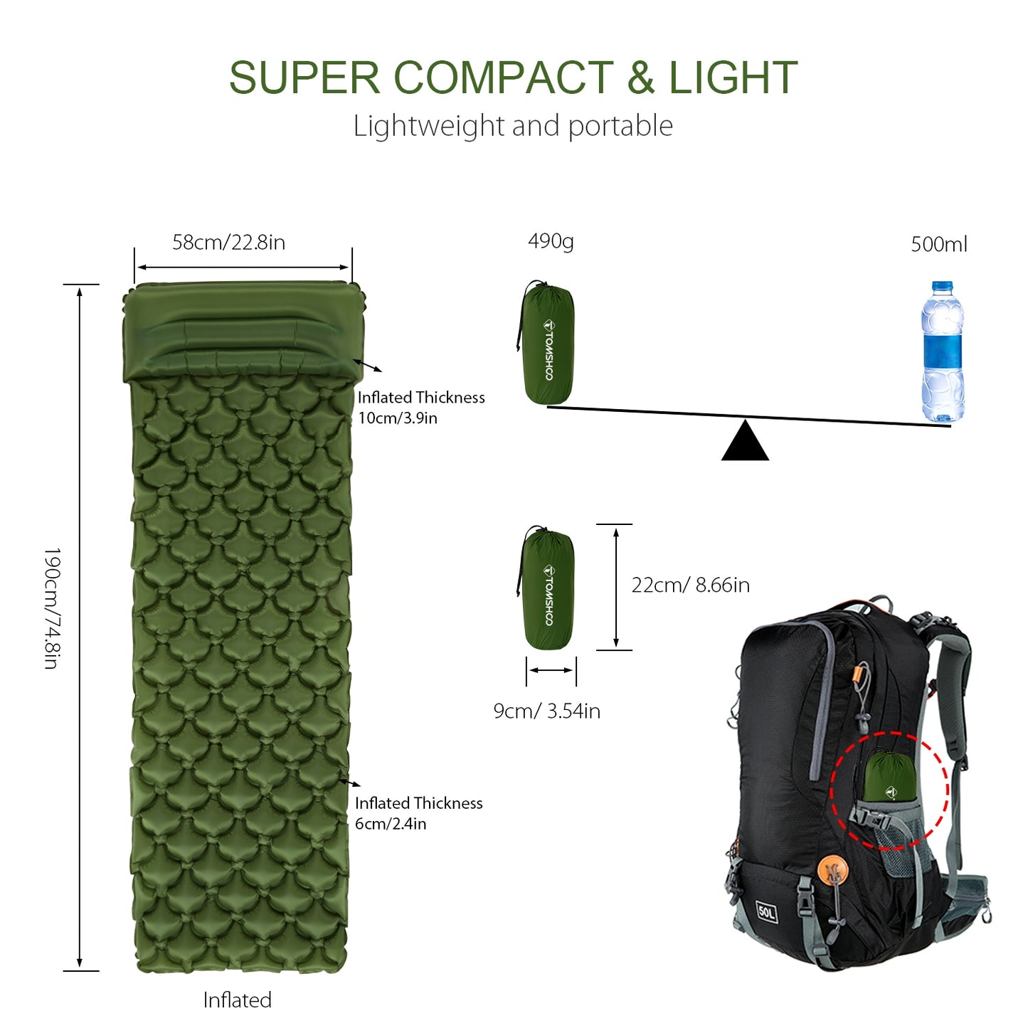 Moisture Proof Single Inflatable Camping Mat