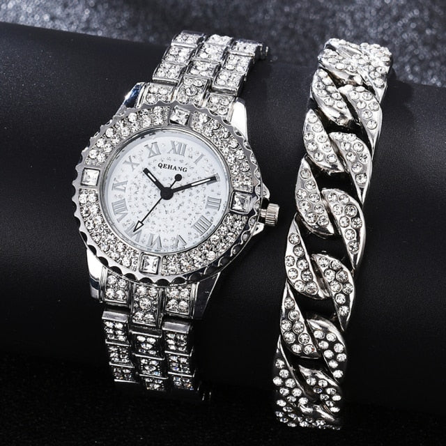 Crystal Watch and Bracelet Set