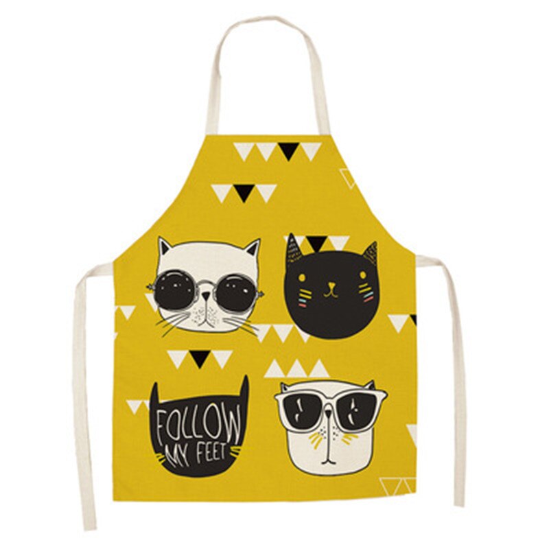 Cute Cat Print Kitchen Apron