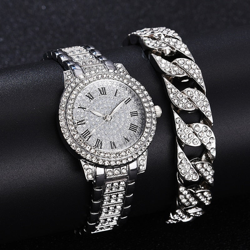 Crystal Watch and Bracelet Set