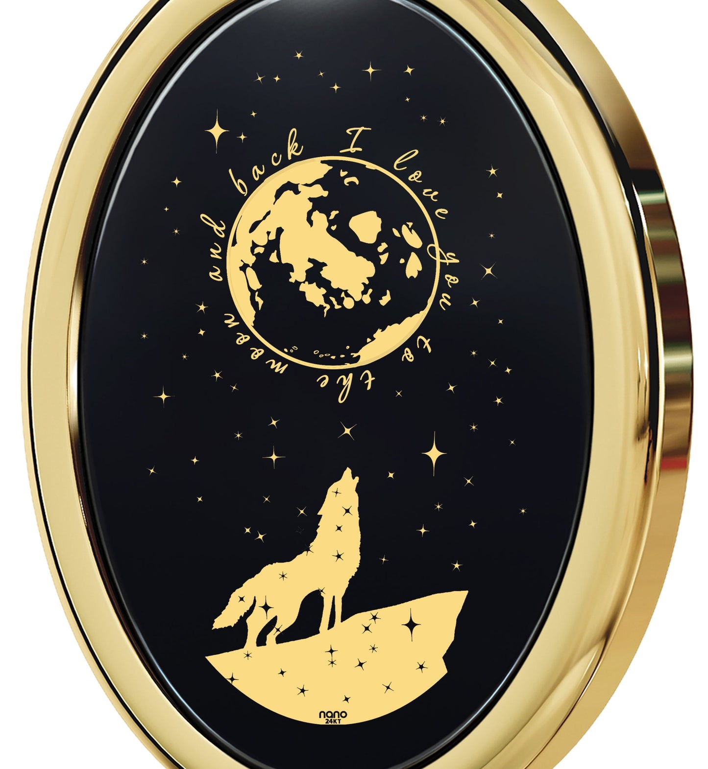 I Love You to the Moon and Back Wolf Pendant Necklace