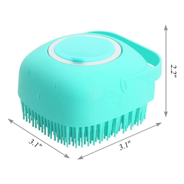 Pet Dog Cat Bath Brush 2-in-1 Pet SPA Massage Comb Soft Silicone Pet Shower Hair Grooming Cmob Dog Cleaning Tool Pet Supplies