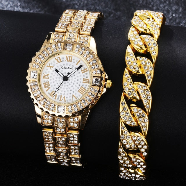 Crystal Watch and Bracelet Set