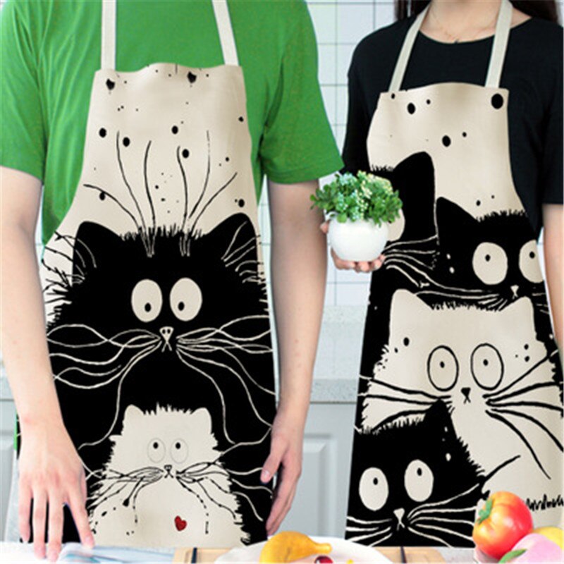 Cute Cat Print Kitchen Apron