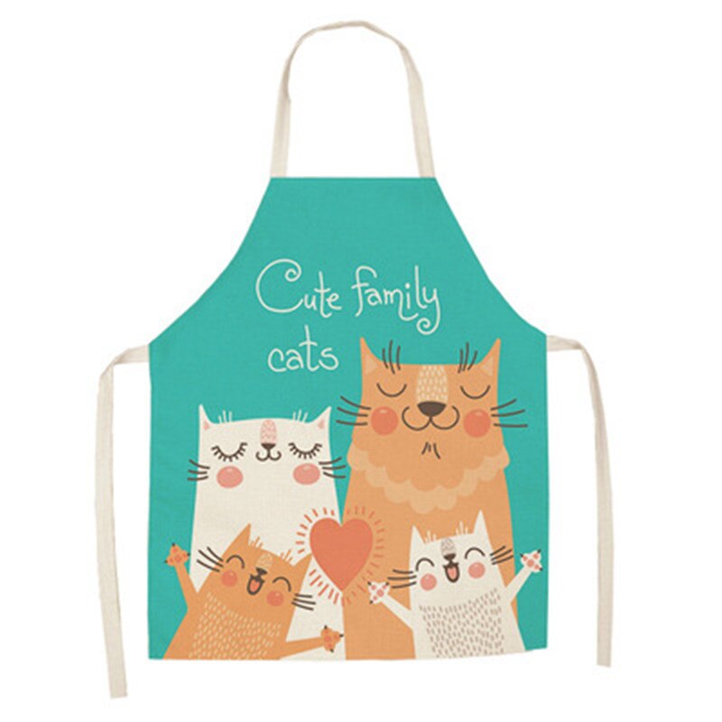 Cute Cat Print Kitchen Apron