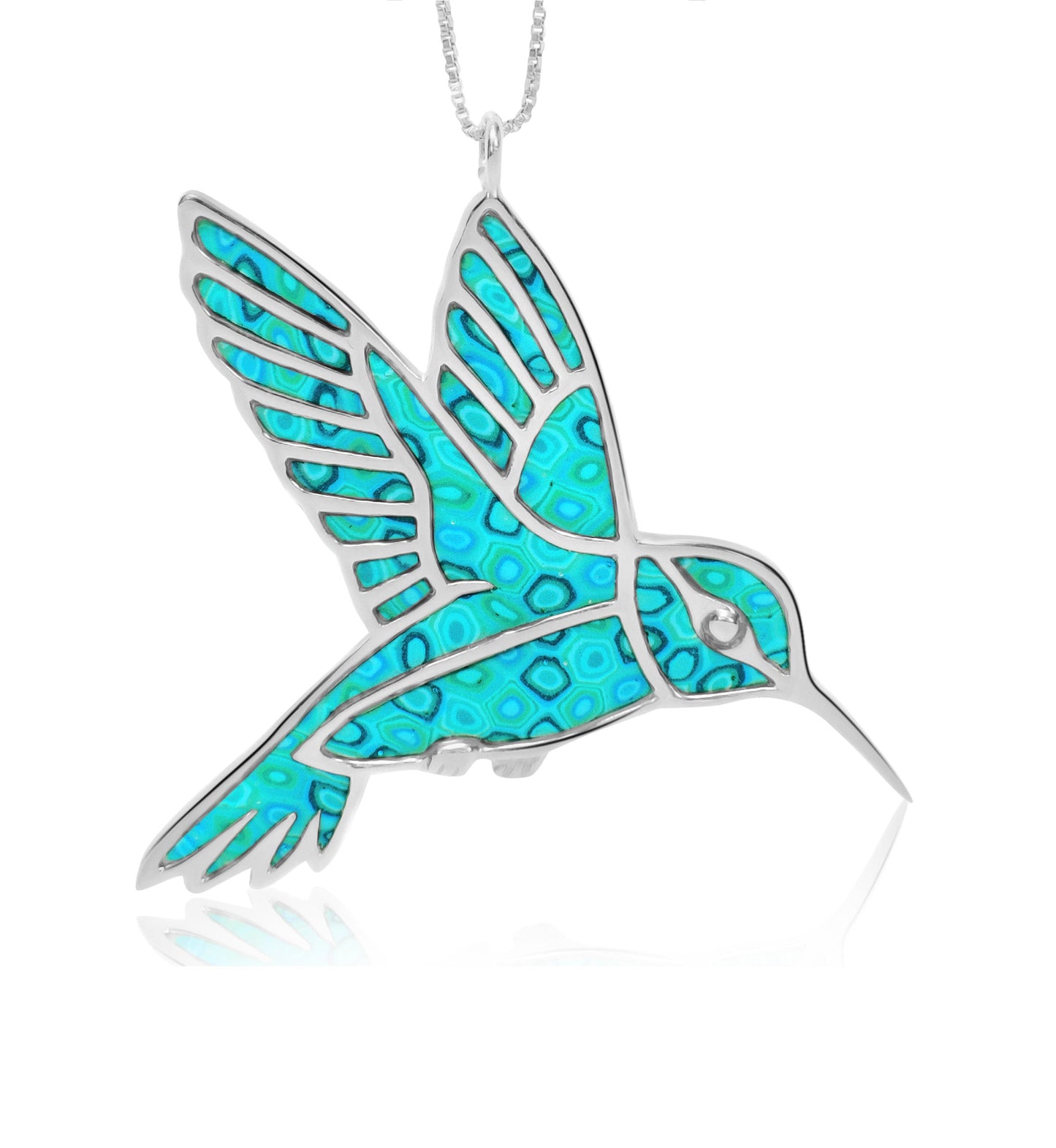 925 Sterling Silver Hummingbird Necklace Handcrafted Pendant