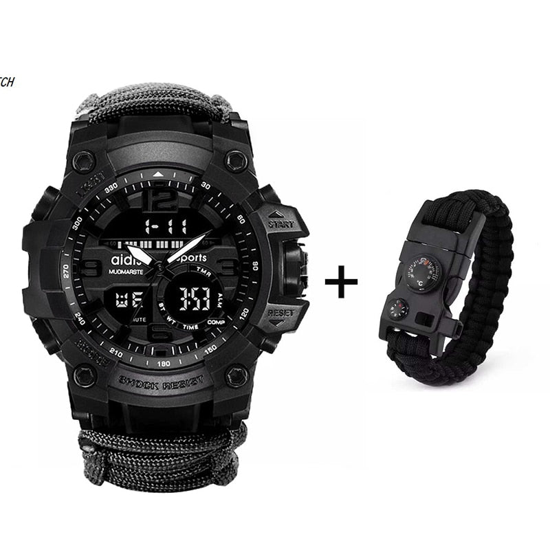 LED Military Watch With Compass