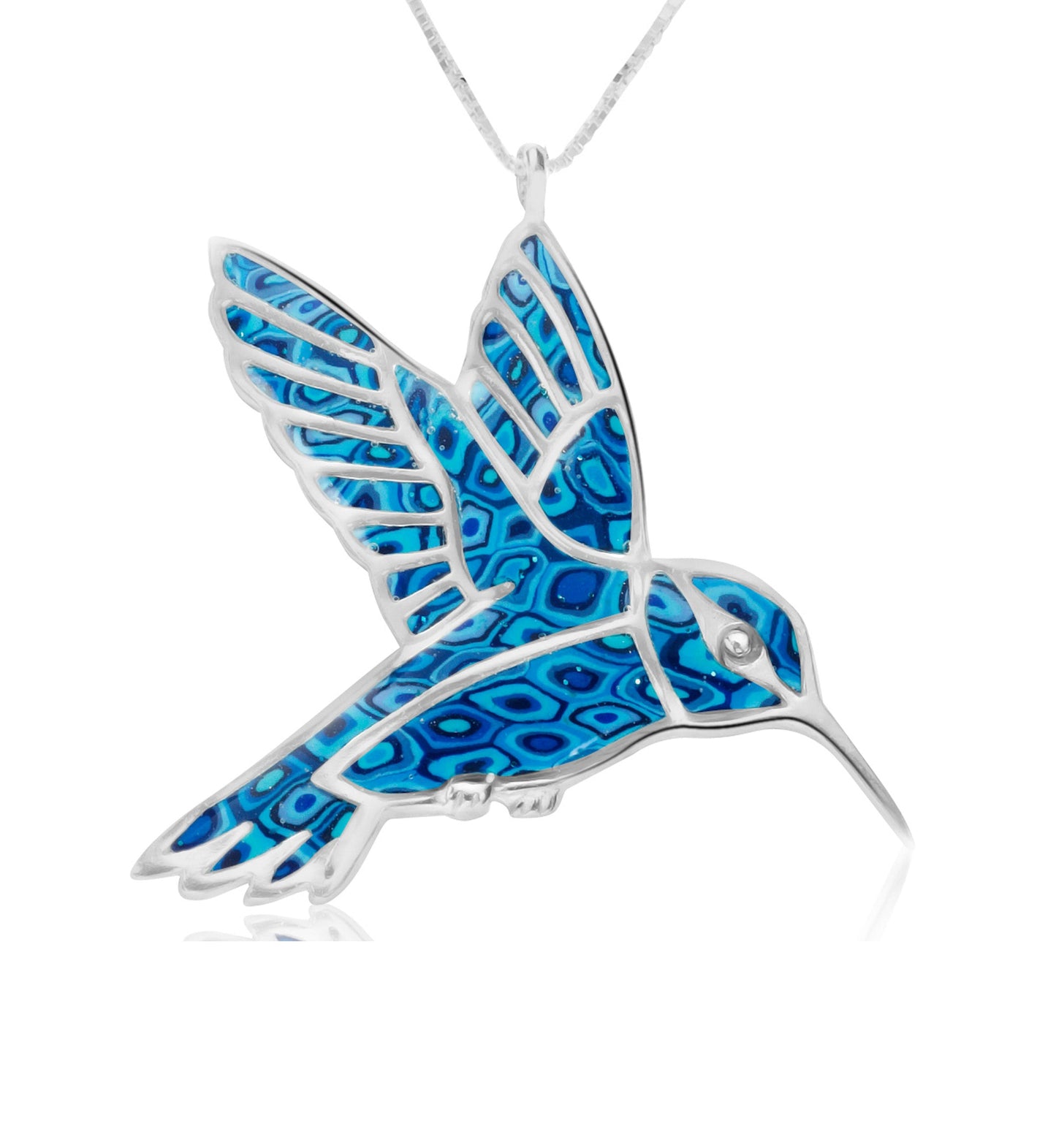 925 Sterling Silver Hummingbird Necklace Handcrafted Pendant