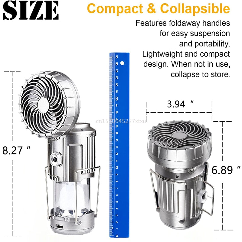 Portable Weatherproof LED Lantern With Fan