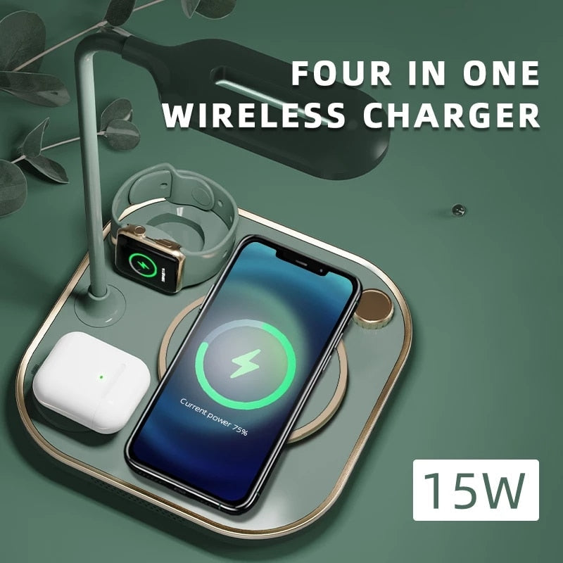 15w LED 3 In 1 Wireless Charger Lamp