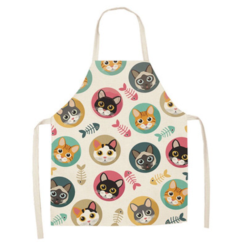 Cute Cat Print Kitchen Apron