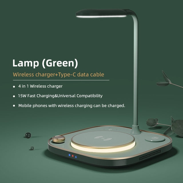 15w LED 3 In 1 Wireless Charger Lamp