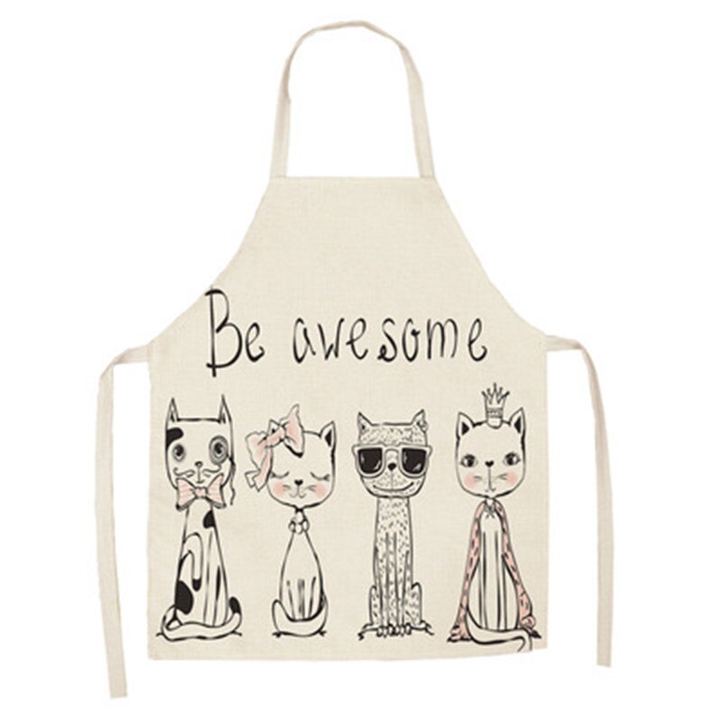 Cute Cat Print Kitchen Apron