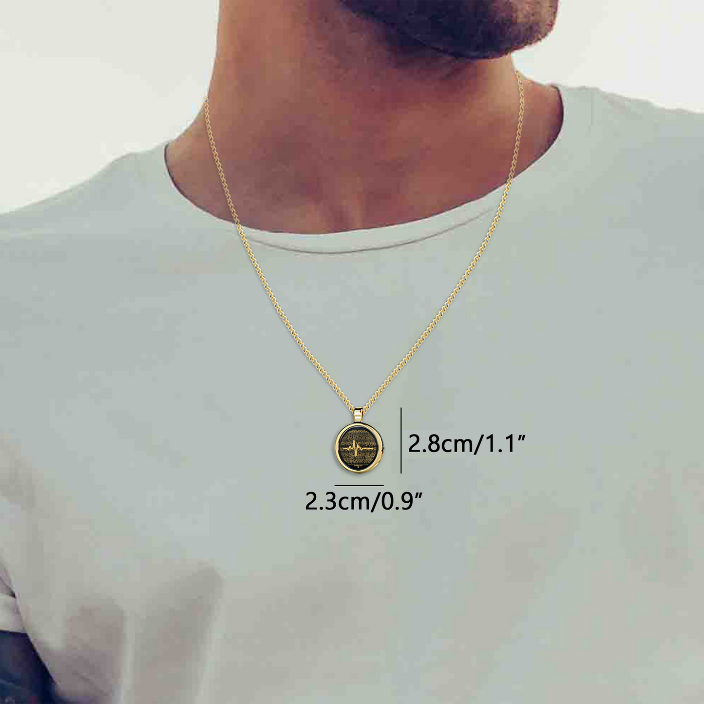 24k Gold Heartbeat of Love Pendant Necklace