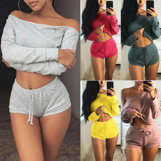 2Pc Women's Athleisure Short Set