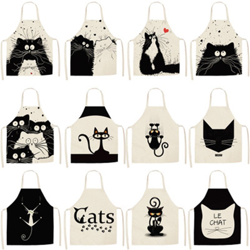 Cute Cat Print Kitchen Apron