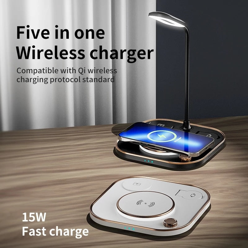 15w LED 3 In 1 Wireless Charger Lamp