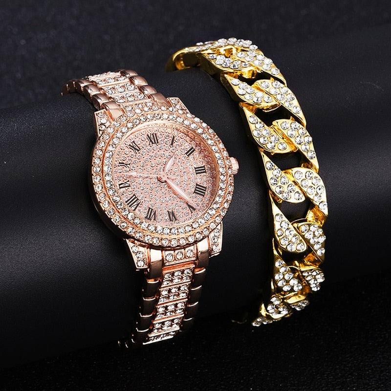 Crystal Watch and Bracelet Set