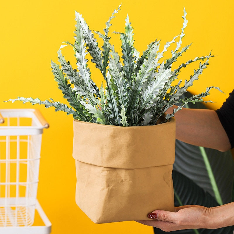 Ceramic Kraft Paper Bag Flowerpot