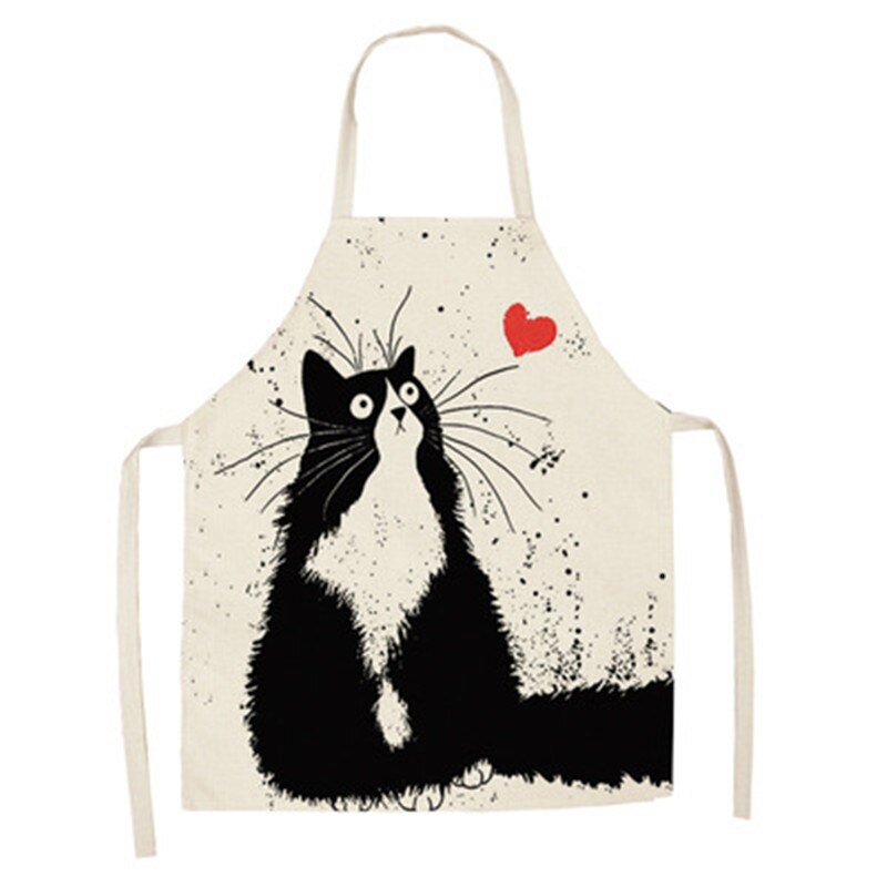 Cute Cat Print Kitchen Apron