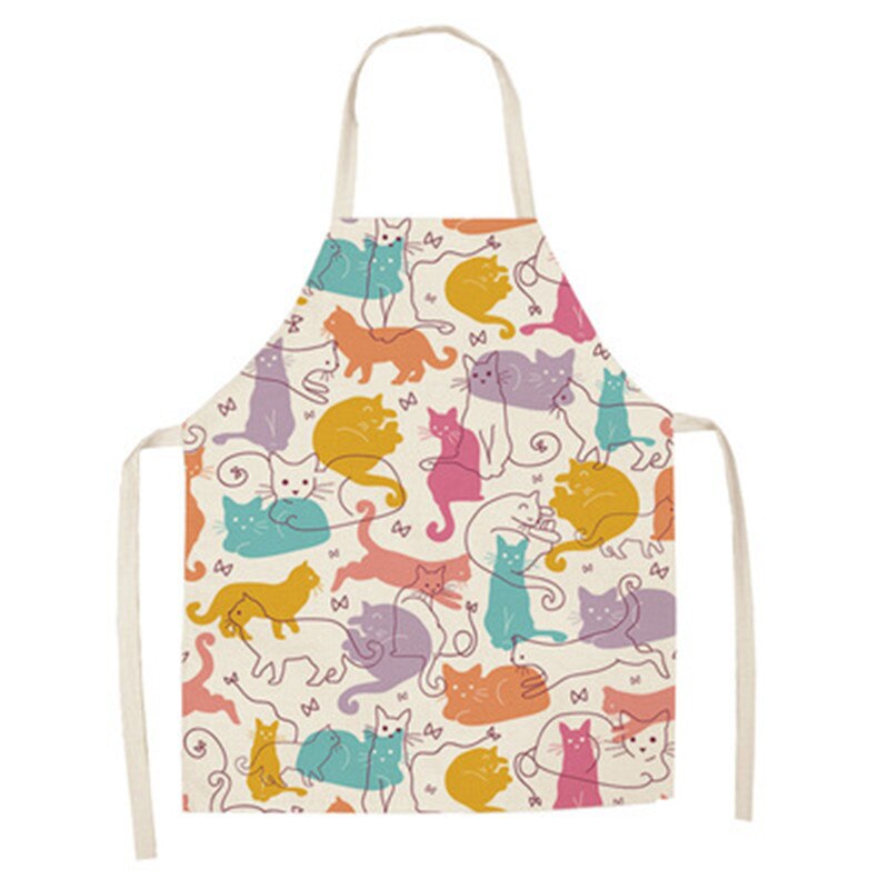 Cute Cat Print Kitchen Apron