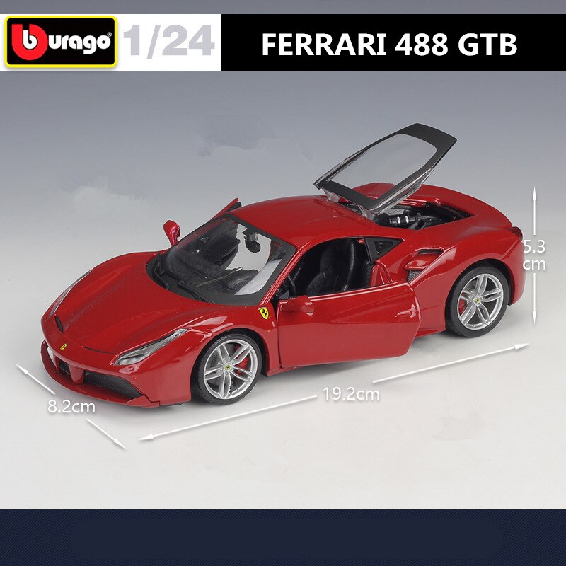 Ferrari 488 GTB Diecast Sports Car Model