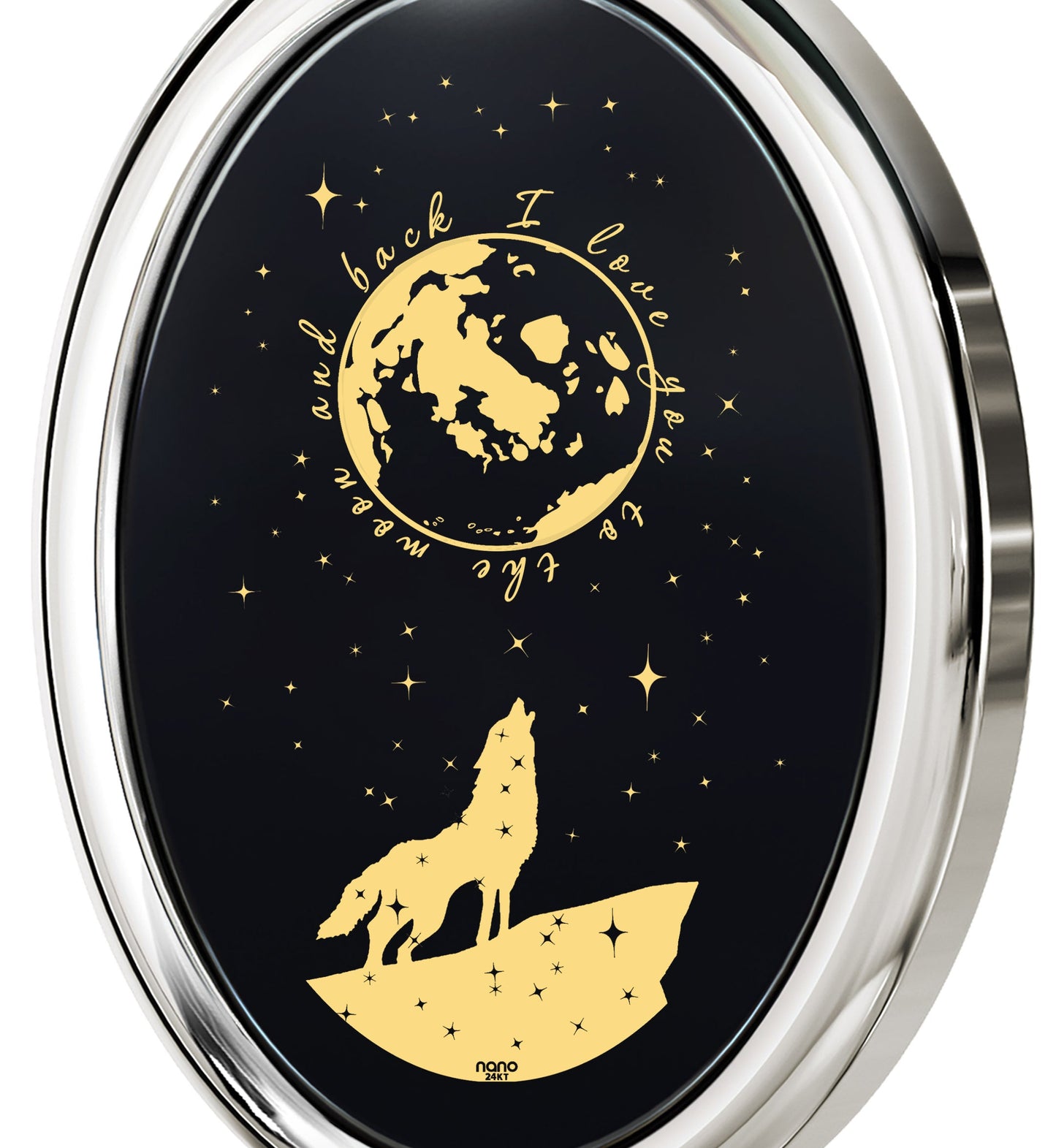 I Love You to the Moon and Back Wolf Pendant Necklace