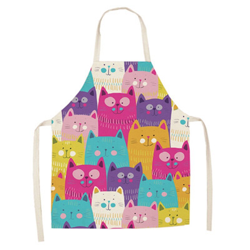 Cute Cat Print Kitchen Apron