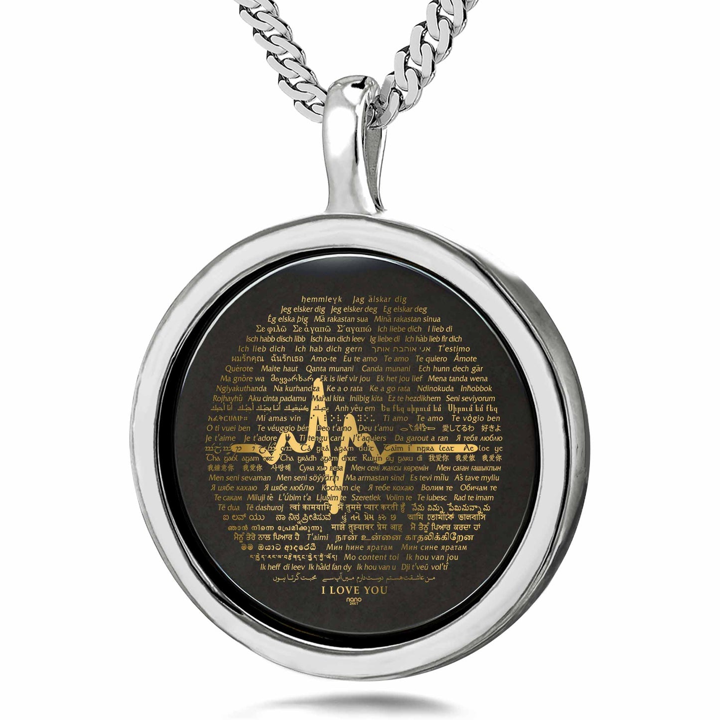 24k Gold Heartbeat of Love Pendant Necklace