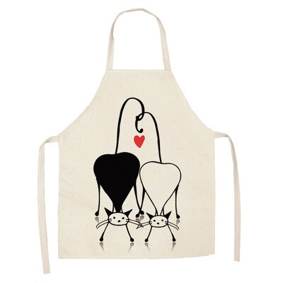 Cute Cat Print Kitchen Apron