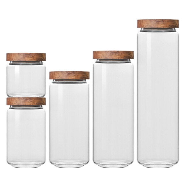 Glass Pantry Storage Jar Set