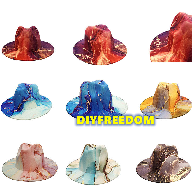 Natural Landscape Tie-dye Fedora Hat