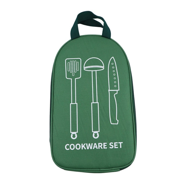 Our Camping Cookware Carry All is the perfect storage solution for your camping cookware?   Durable cotton blend material, these bags are ideal for storing your pots, pans, plates, utensils, and other cooking essentials.