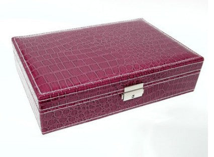 Embossed Leather Jewelry Box. Beautifully crafted from premium quality leather, this piece is perfect for storing and displaying your precious jewelry. Built-in mirror.