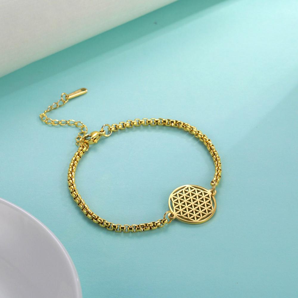 Add some sparkle and shine with this cute Flower of Life Round Charm Bracelet. Exceptional quality for less. Stainless-Steel. Plated, Free Express Shipping!