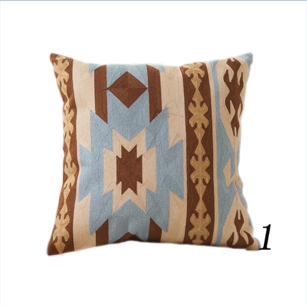 Bring new life to your old throw pillows with any one or more of our colorful Geometric Patterned Embroidered Throw Pillow Covers.