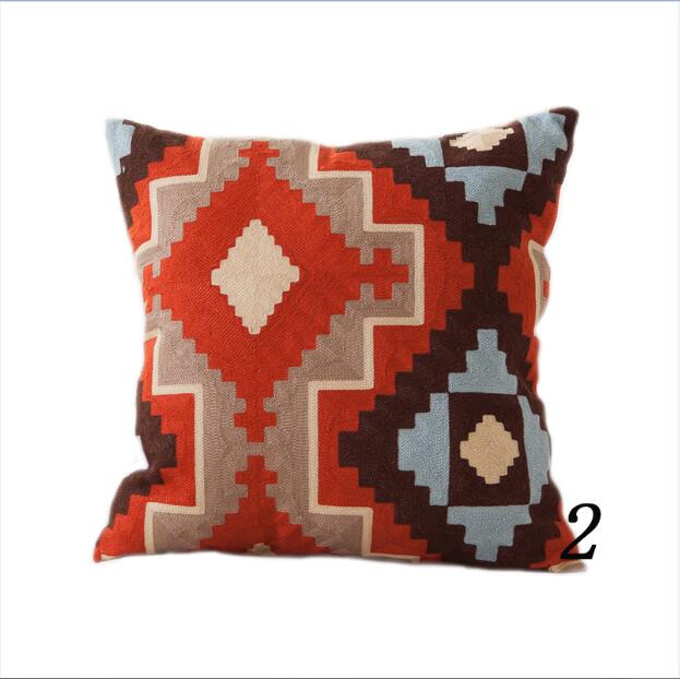 Bring new life to your old throw pillows with any one or more of our colorful Geometric Patterned Embroidered Throw Pillow Covers.