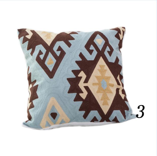 Bring new life to your old throw pillows with any one or more of our colorful Geometric Patterned Embroidered Throw Pillow Covers.