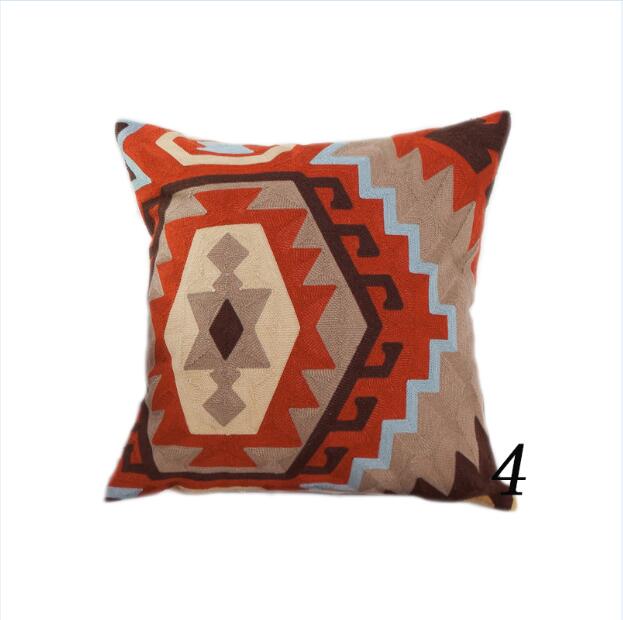 Bring new life to your old throw pillows with any one or more of our colorful Geometric Patterned Embroidered Throw Pillow Covers.