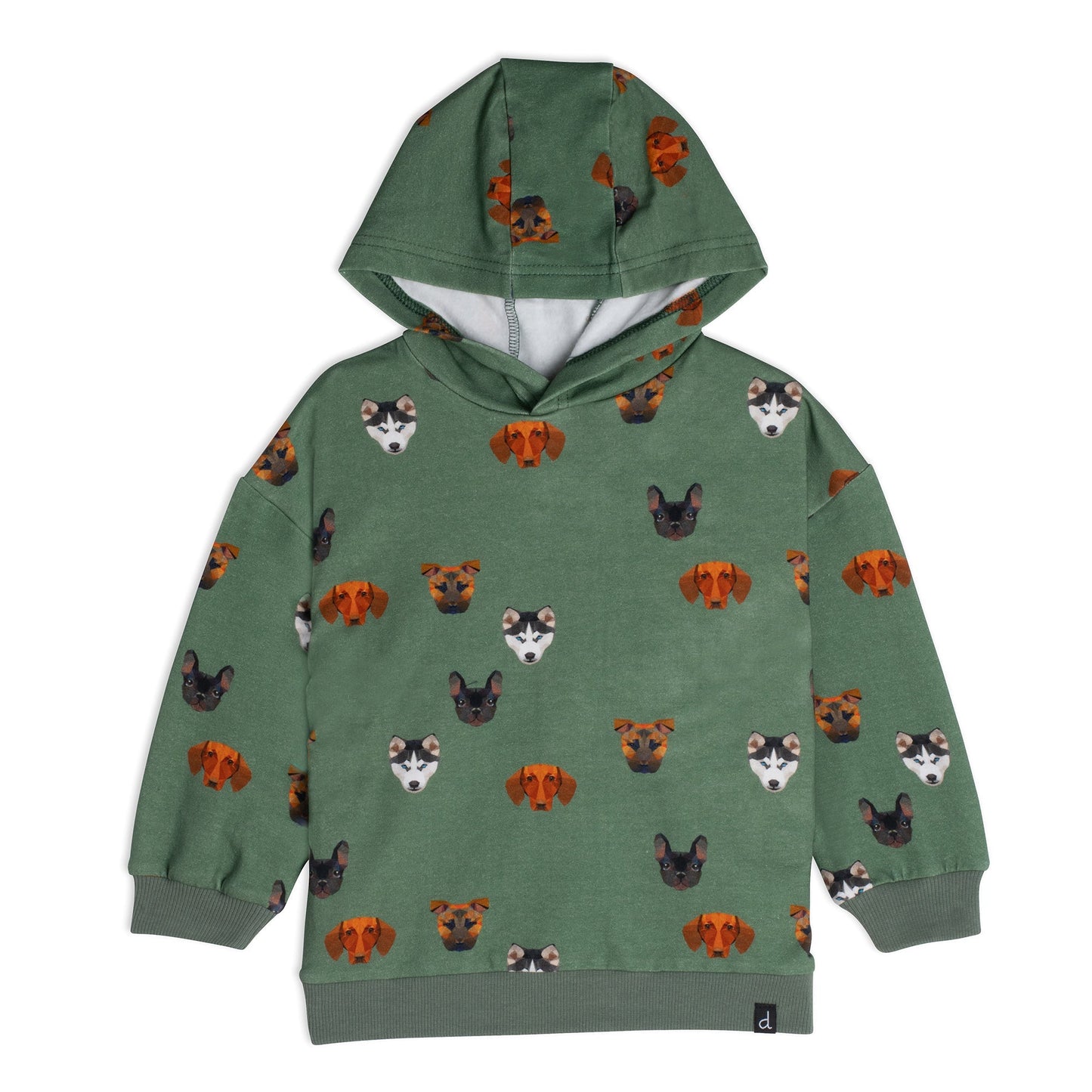 Make chilly days a lot more stylish with this super cool dog print hoodie. Our Hooded Fleece Top With Printed Dogs is made from a soft poly/cotton fleece blend.  Features a comfortable pullover silhouette with long sleeves, rib knit trim at the cuffs and hem, and an allover dog print.