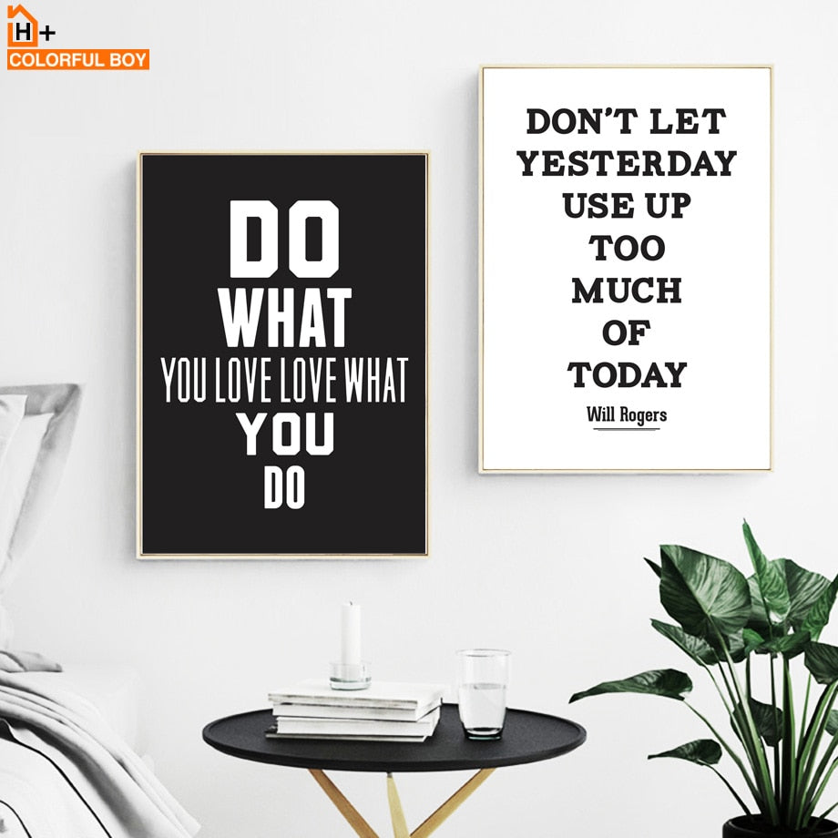 Share a message of inspiration with any one or more of our Motivational Canvas Prints.  The bold black and white graphics compliment your contemporary design aesthetic.  