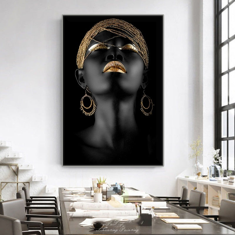 Add drama to your contemporary or modern design aesthetic with our Nubian Noir Modern Print. This stunning high resolution print pops off the wall.