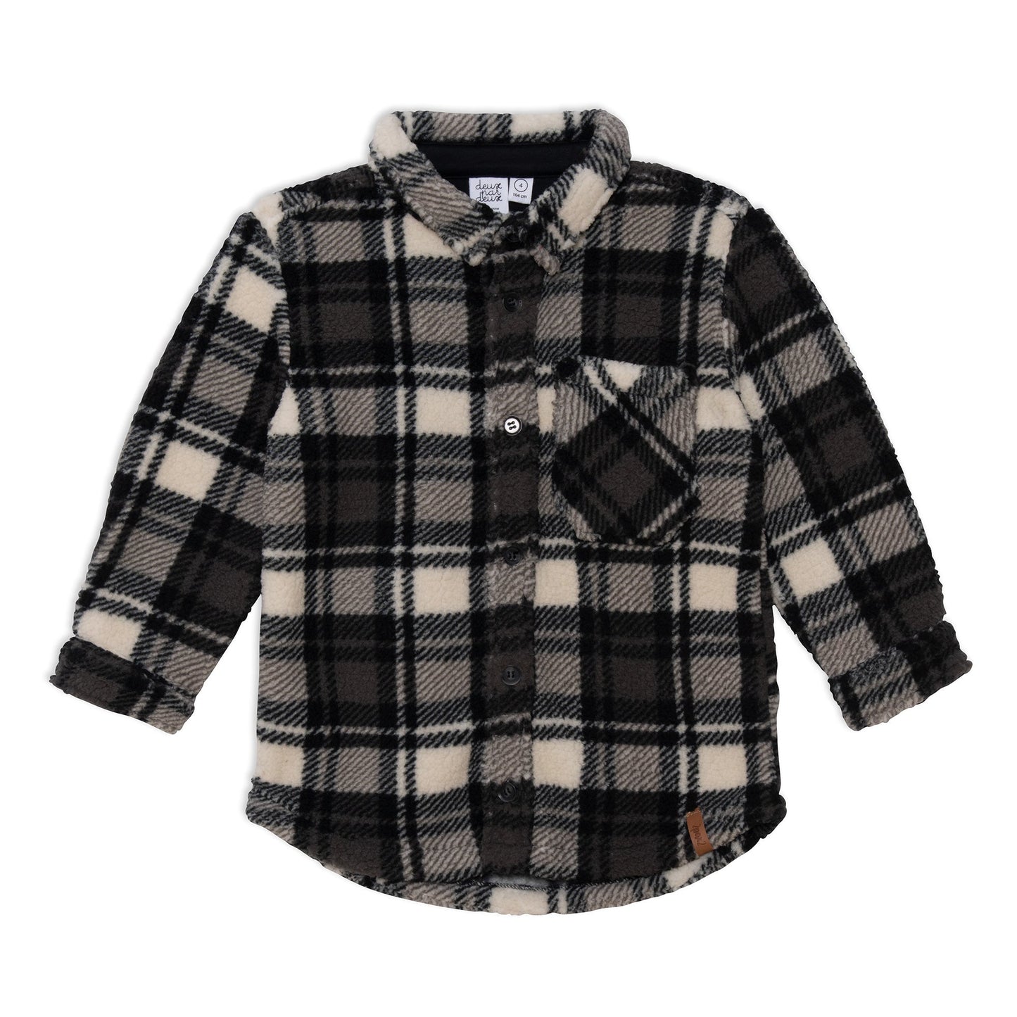 Make chilly days a little bit cozier with our Plush Yarn Dyed Plaid Overshirt.  This plush top features long sleeves, a button front placket, a soft collar, and a bias plaid patch pocket on the chest. A neutral plaid pattern makes it easy to pair with any bottom.