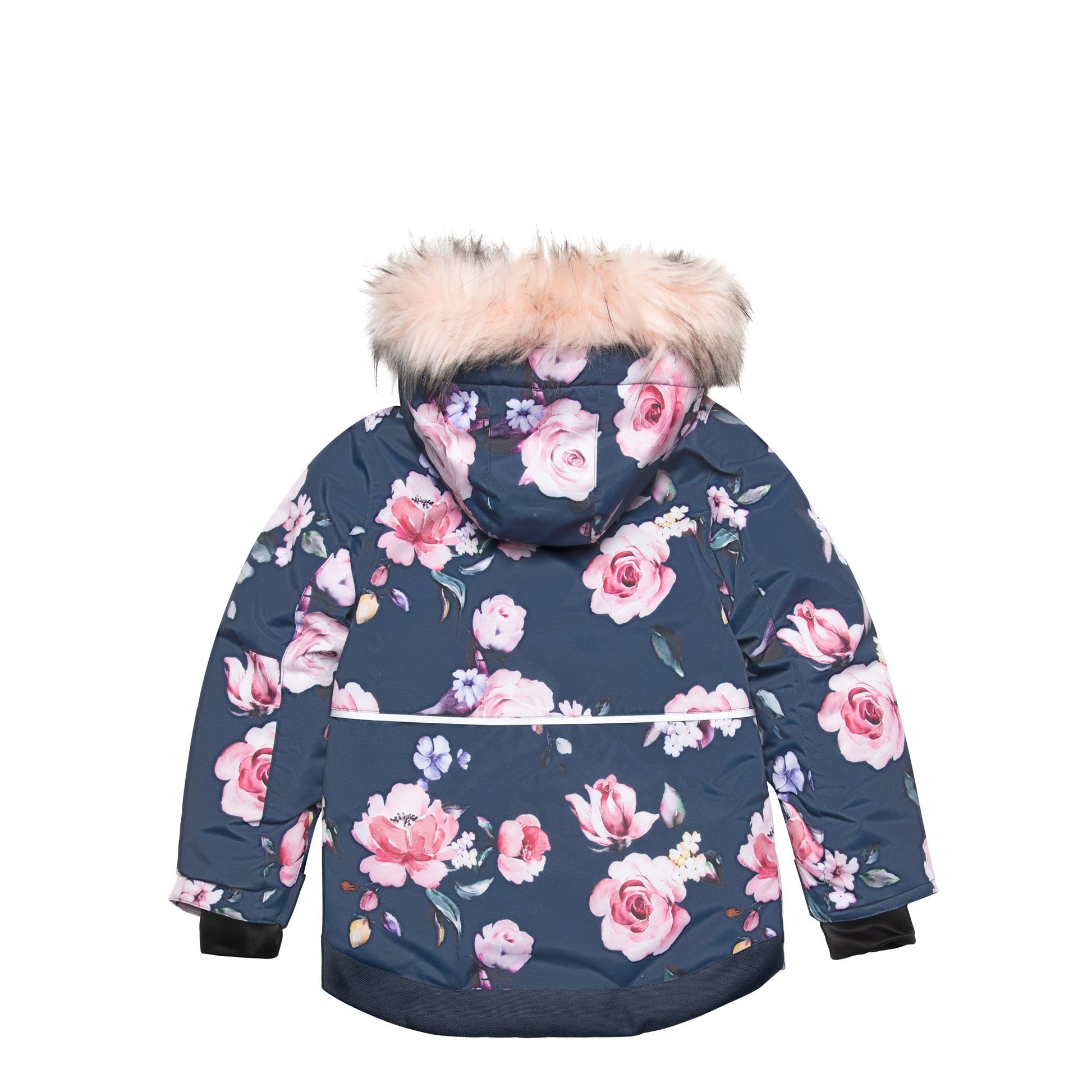 Printed Roses Two Piece Snowsuit is designed to keep little ones warm and dry in the snow. Made from eco-friendly polyester produced with 100% post-consumer recycled plastic bottles,