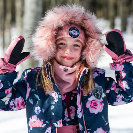 Printed Roses Two Piece Snowsuit is designed to keep little ones warm and dry in the snow. Made from eco-friendly polyester produced with 100% post-consumer recycled plastic bottles,