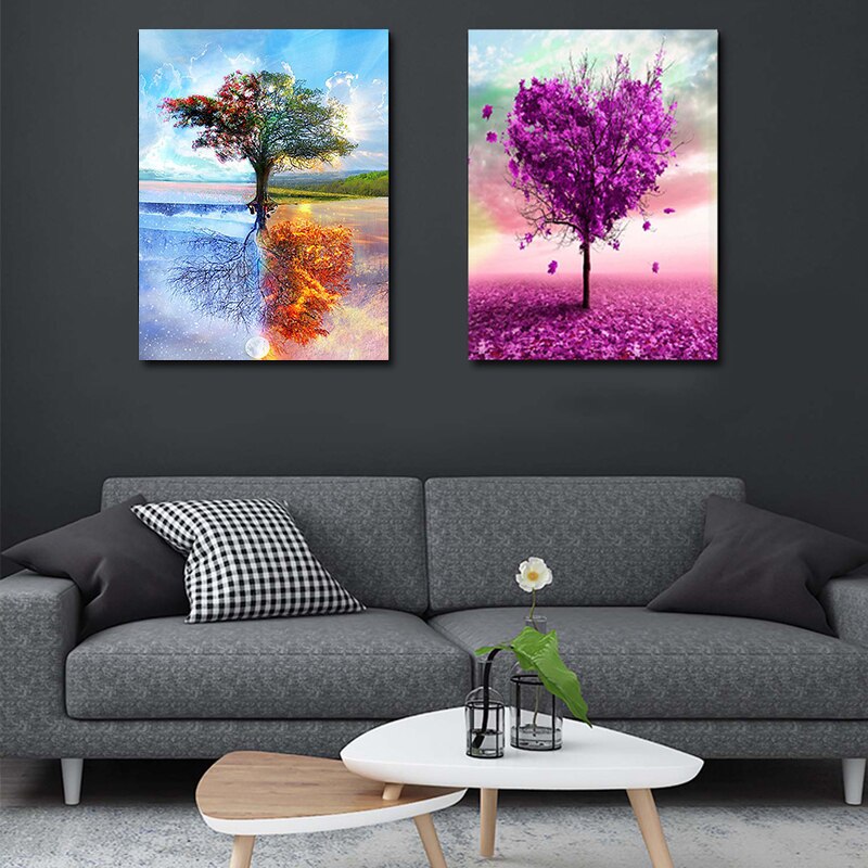 Choose any one or more from our collection of Seasons Change Paint by Numbers canvases to relax and unwind from a hectic day. Sip and paint at home! No Frame.