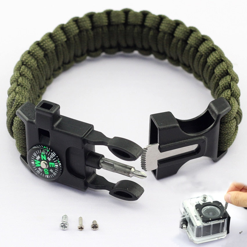 6 in1 Camping Bracelet Compass