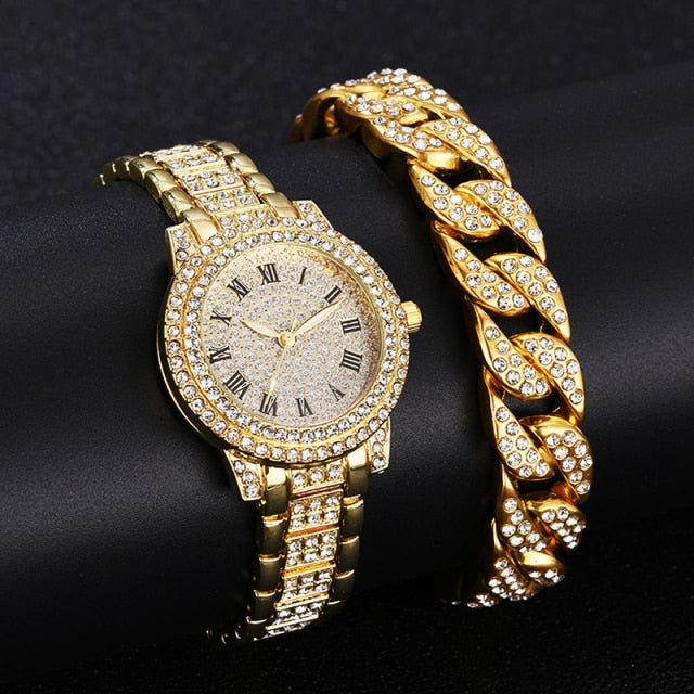 Crystal Watch and Bracelet Set