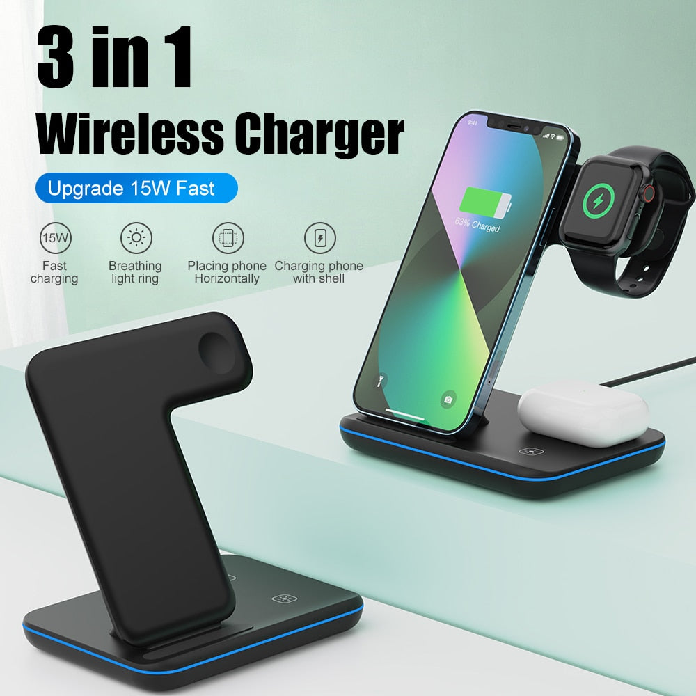 Universal 3 in 1 Wireless Charger 15W